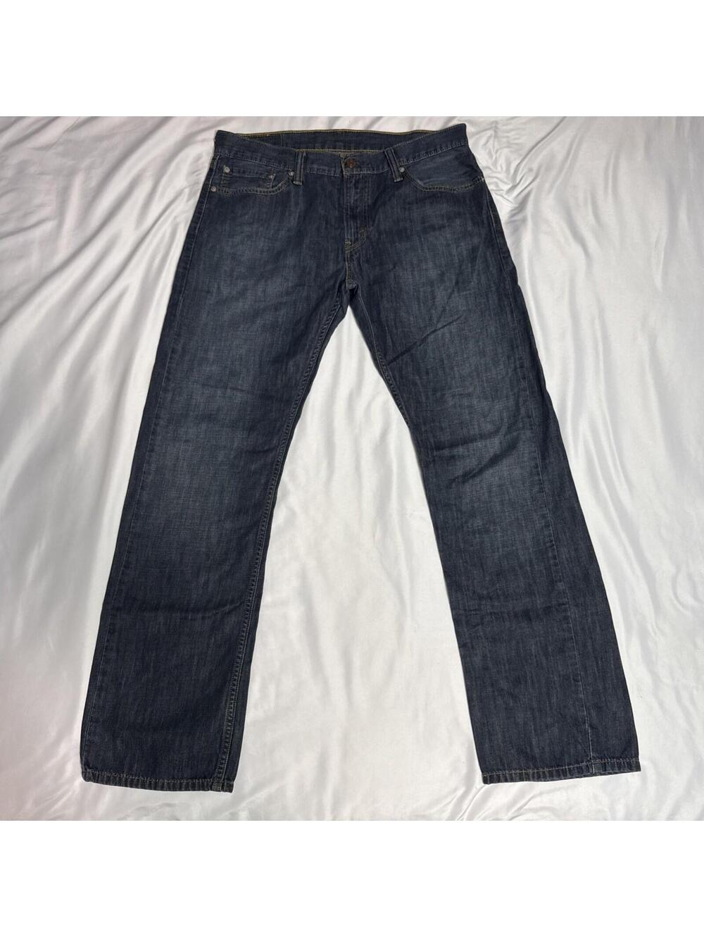 Levis 514 Jeans Mens 34x32 Blue Denim Straight Fit Medium Wash Red Tab Cotton